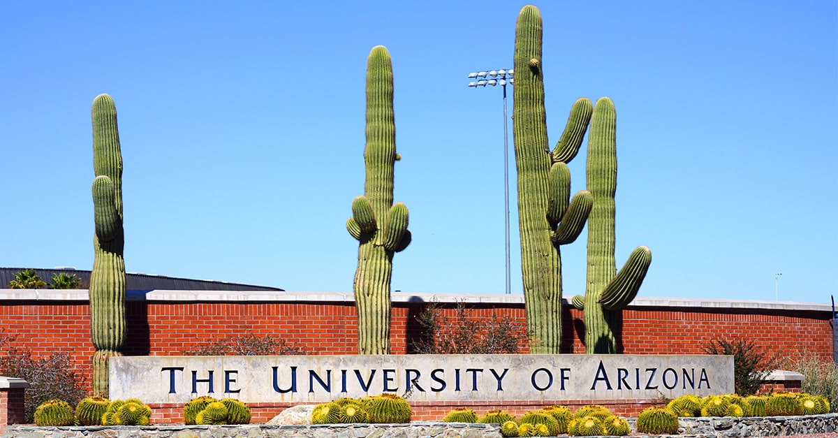 The entrance to the campus of the University of Arizona