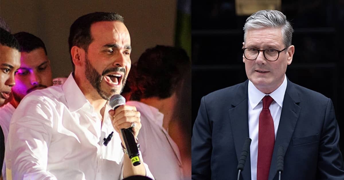 Conservative Abelardo de la Espriella (left), the newly elected president of Colombia; Liberal U.K. Prime Minister Keir Starmer (right)