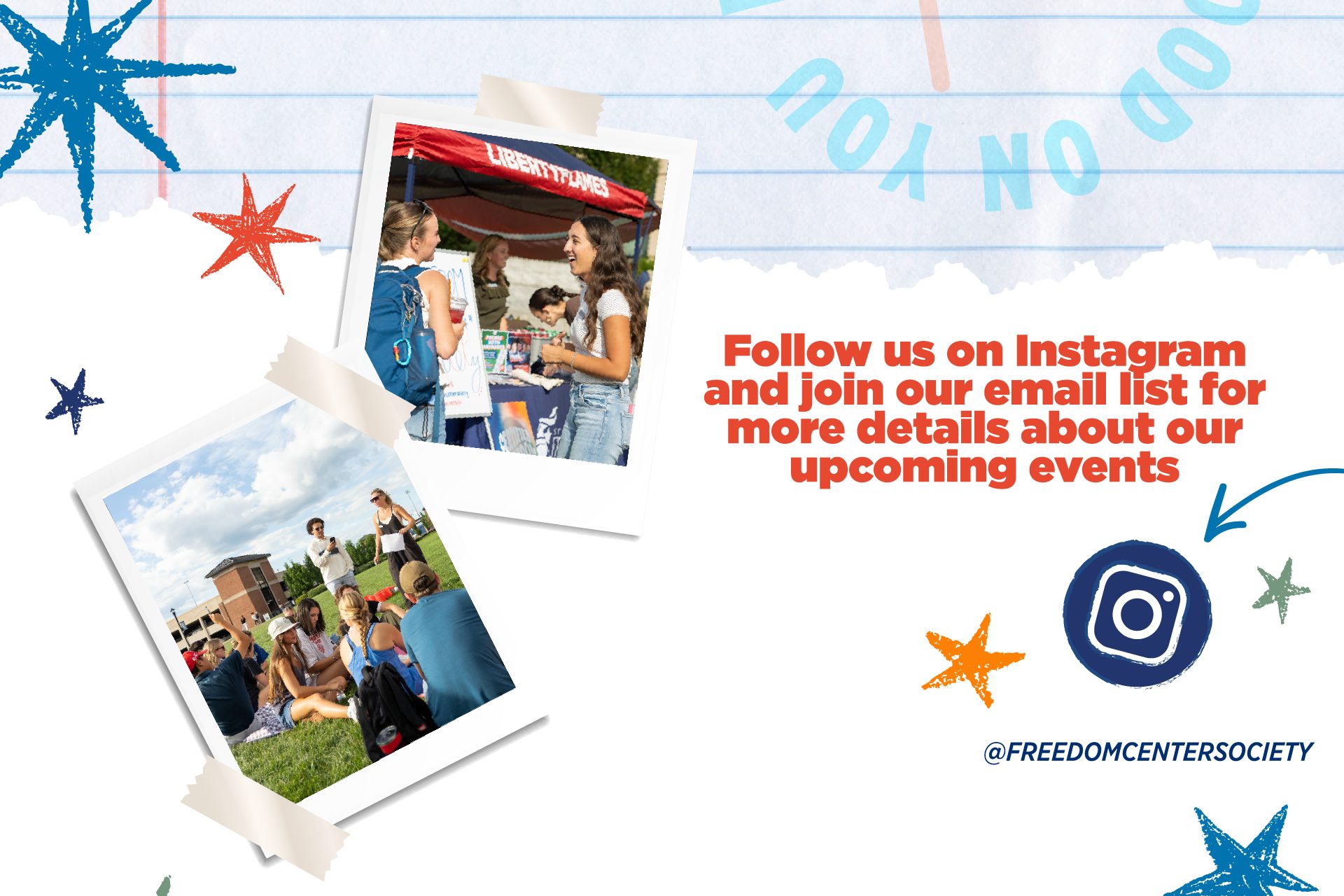 Follow the Freedom Center Society on Instagram and join the email list for information about upcoming events.