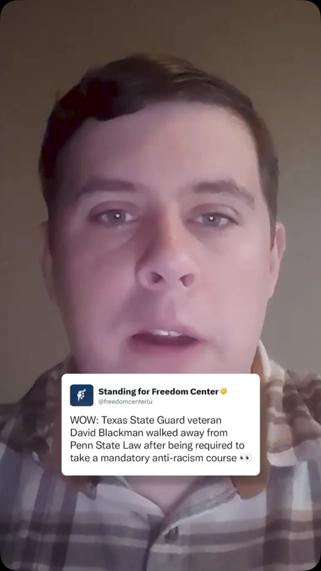 Woke ideology has no place in higher education. David is now continuing his legal education at @libertyuniversity where students are encouraged to pursue truth, not penalized for it.
