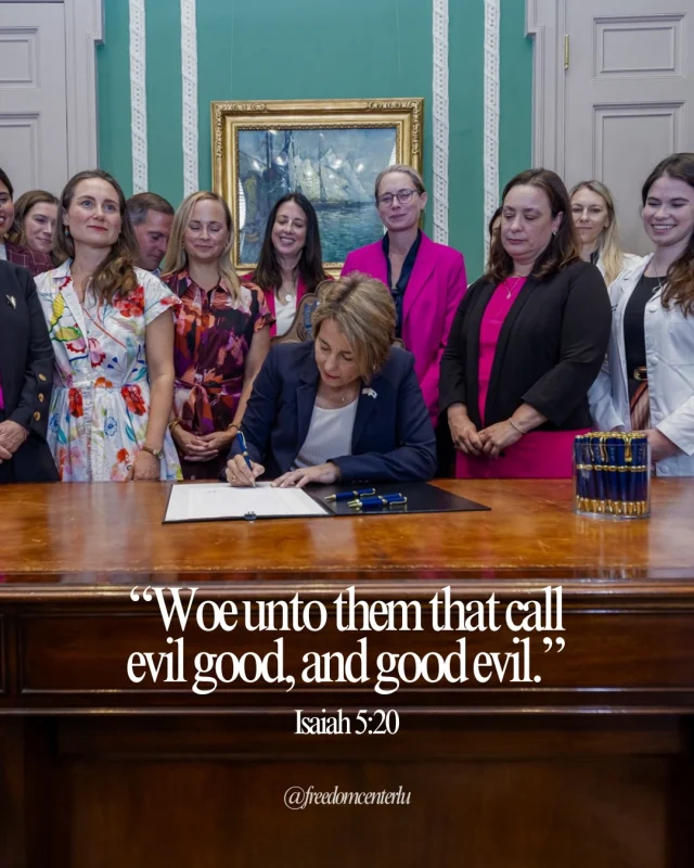 Governor Healey signed it yesterday, smiling with a crowd of women who clapped and giggled as Massachusetts legalized killing babies up to the moment of birth. This is evil.
